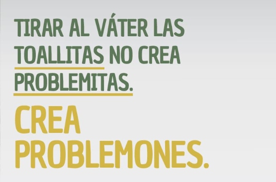 Ir a la noticia Campaña de concienciación sobre los problemas que ocasionan en las redes de saneamiento los productos no degradables que se tiran por el retrete